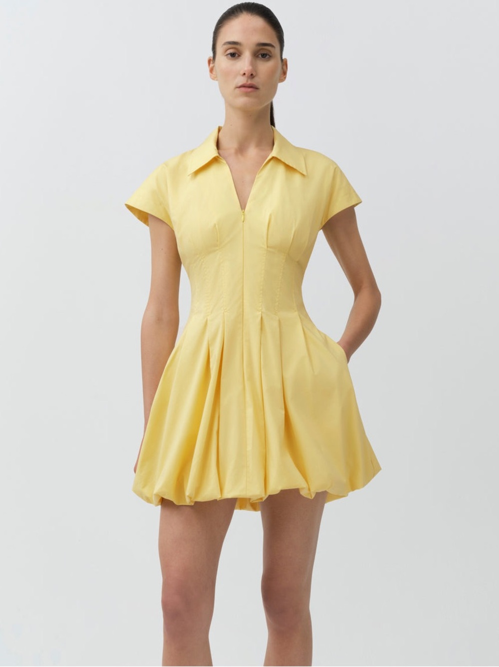 SIMKHAI NWOT Lirinne Cotton Bubble Mini Dress